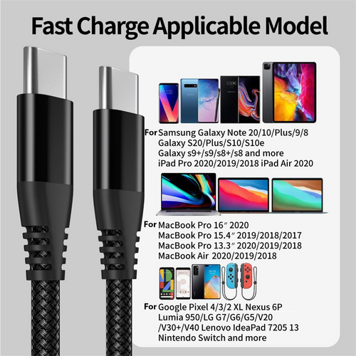 Cable USB-C a USB-C Reforzado de Carga y Datos