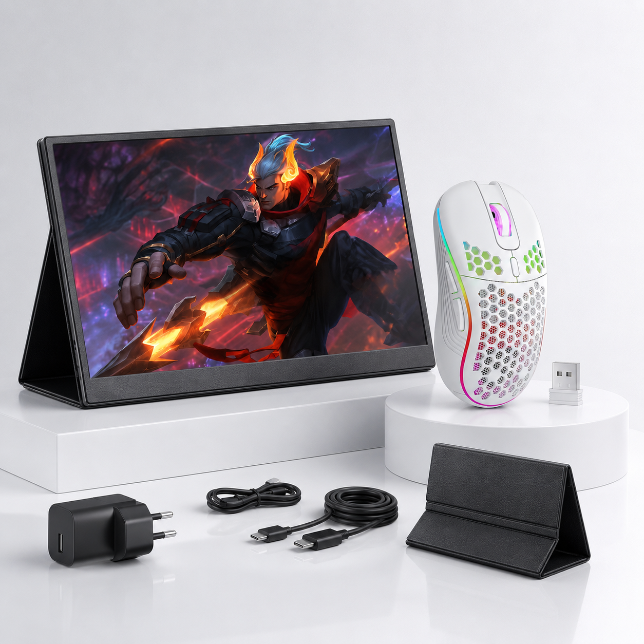 Combo Portabilidad | Monitor Portátil + Mouse Honeycomb