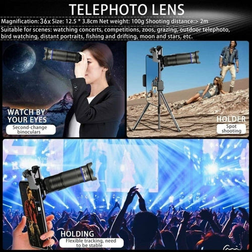 Kit de Lente 36X para Celular con Trípode